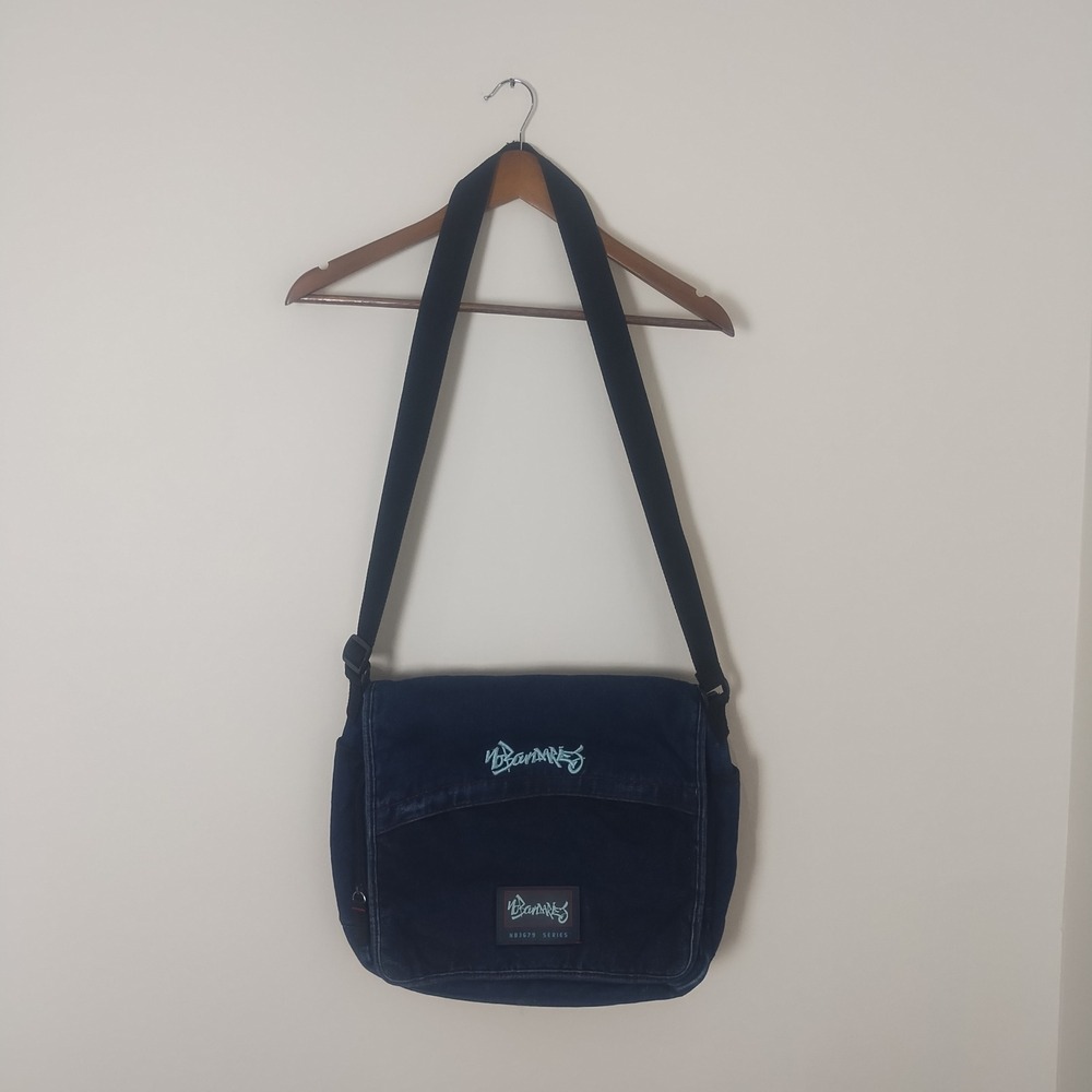No Boundaries Vintage Messenger Bag Blue Denim CottonY2K Grunge Skate